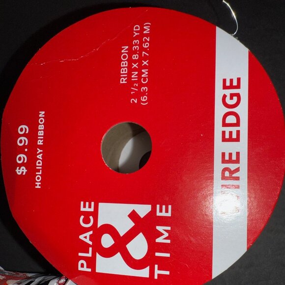 Lot of 2 NEW Wire Edged Holiday Gnome Ribbon - 2.5”W x 8.33 yds each - Picture 3 of 3